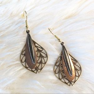 “3 Layered Metals Earrings”